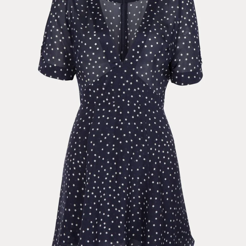 Réalisation Par silk Ozzie dress in navy star print (XS) - Picture 4 of 4